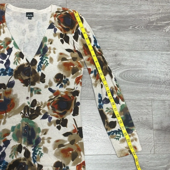 Rafaella Cardigan Floral V-Neck M - Picture 8 of 16